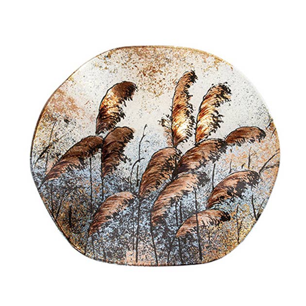 VA10554 - Plato Redondo Decorado Pampas - Acapulco para venta al por mayor de Socadis