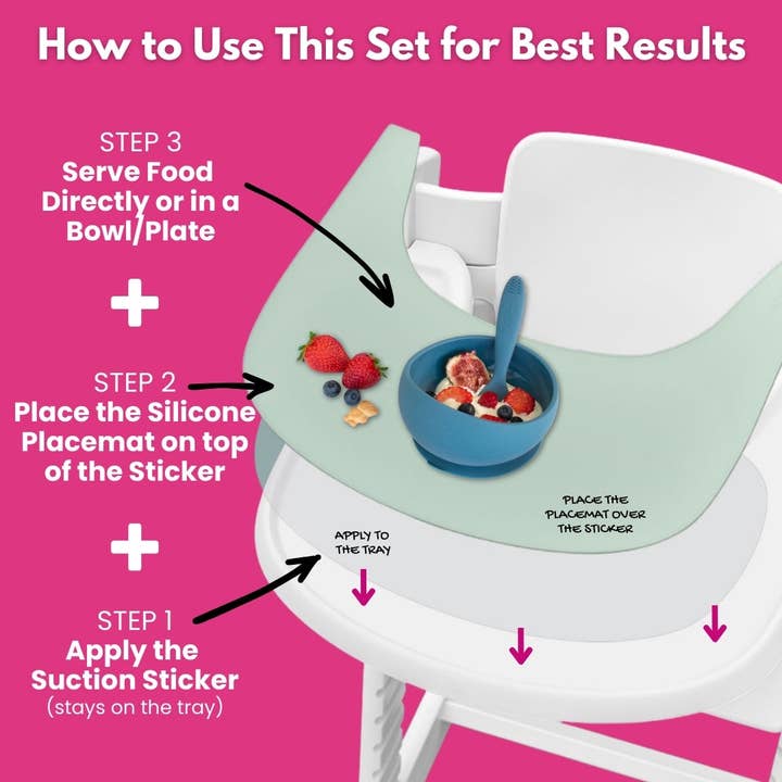 Brightberry - Venta al por mayor Manteles individuales - Individual de silicona para bandeja de trona Stokke Tripp Trapp2