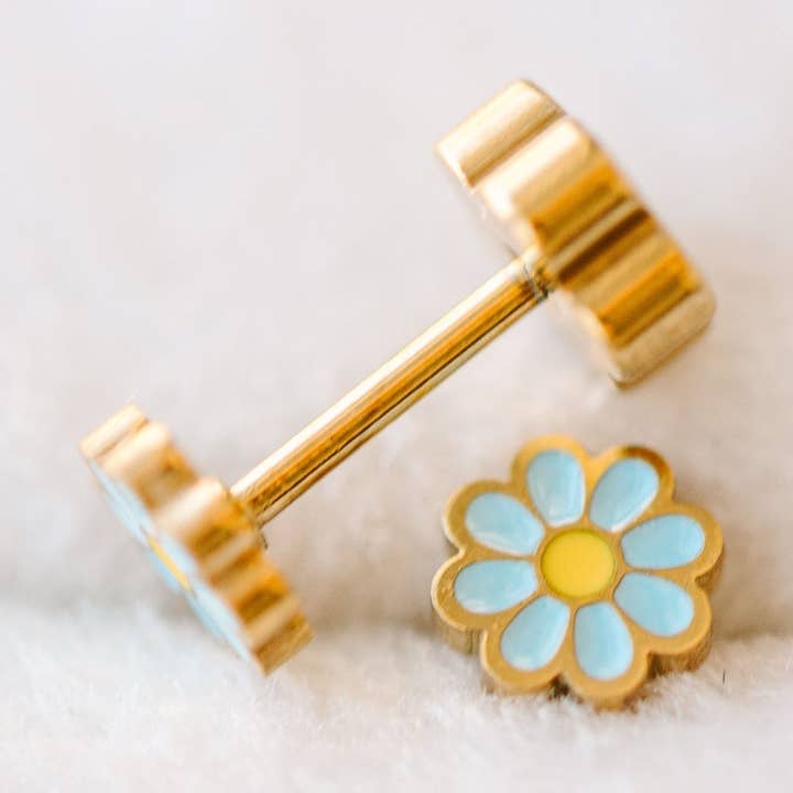 Lichtblauwe Kleine Madeliefje voor wholesale door Pierced Co