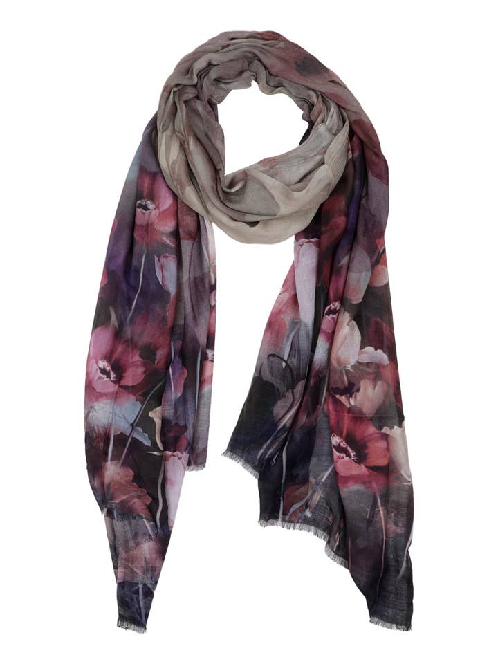 Sciarpa firmata in cotone modal floreale per la vendita all'ingrosso da parte di Namaskar Australia