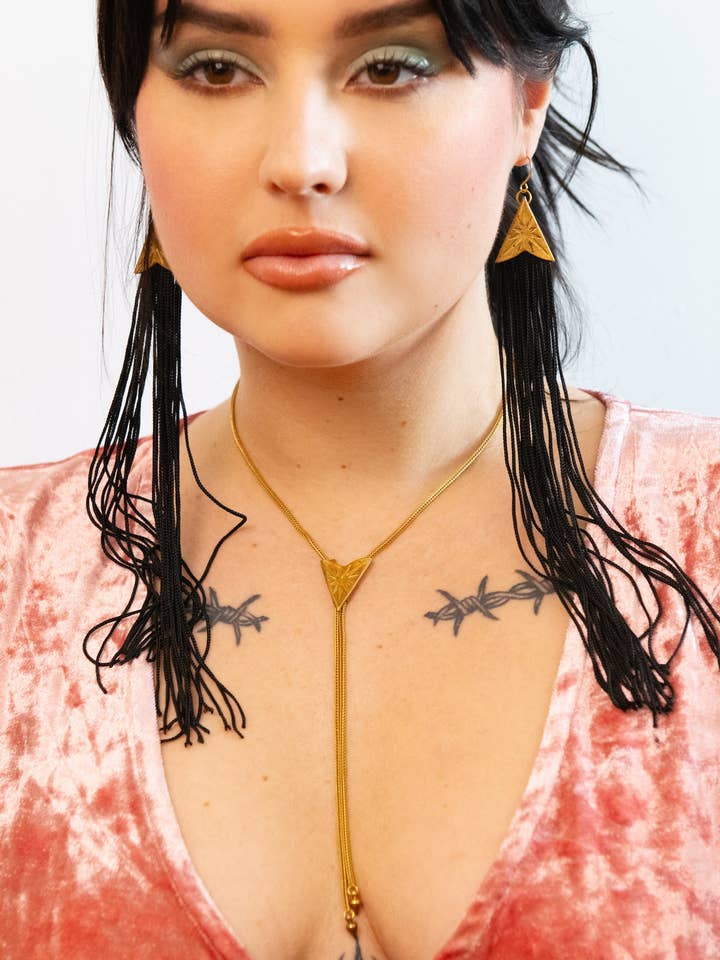 SHOOTING GUNS Triangle Bolo Tie - Mini for wholesale by Lord Violet