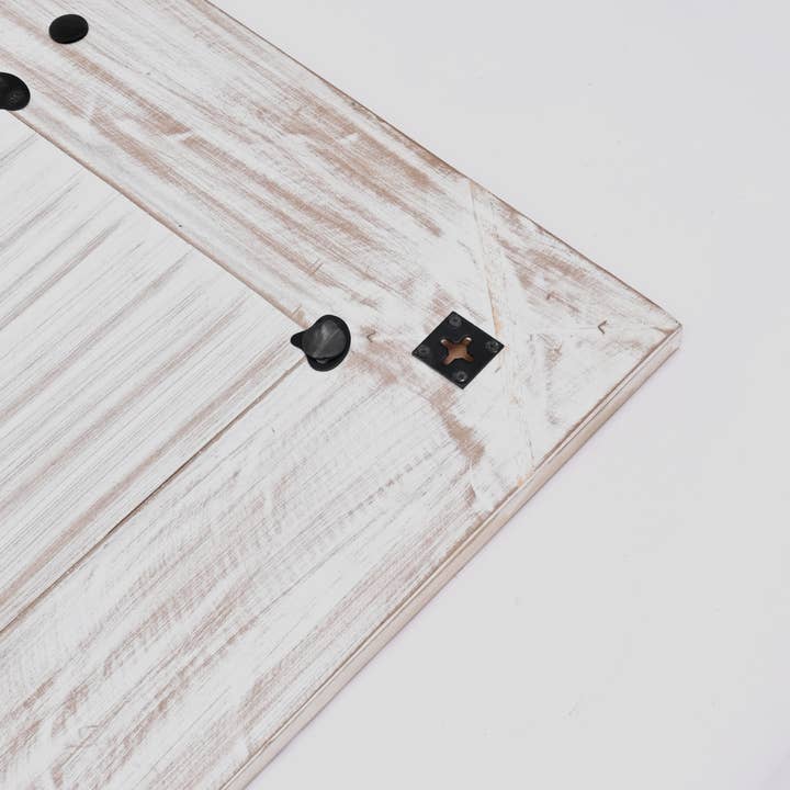 ExpoBazaar - Wholesale Wall Mirror - Rustic White Solid Wood Hand Carved Mirror Accent-36" x 72"5