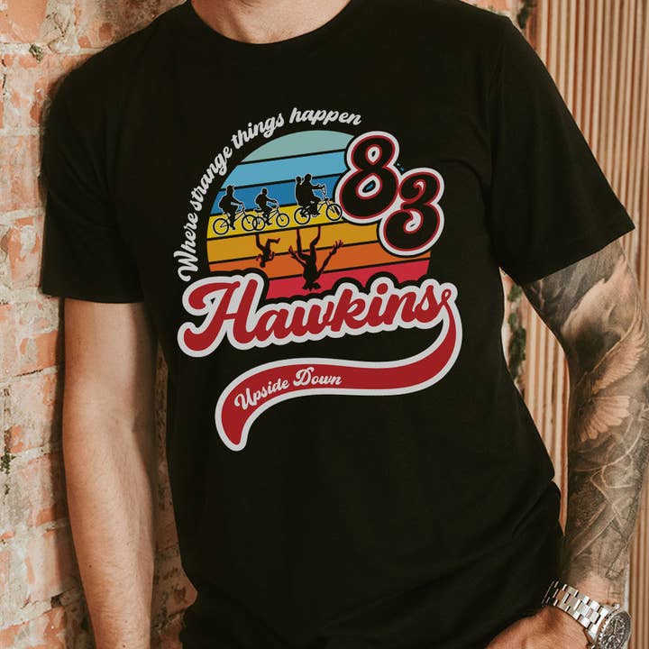 Stranger Things Inspired Hawkins 1983 Retro T-Shirt for wholesale by House Of Rodan
