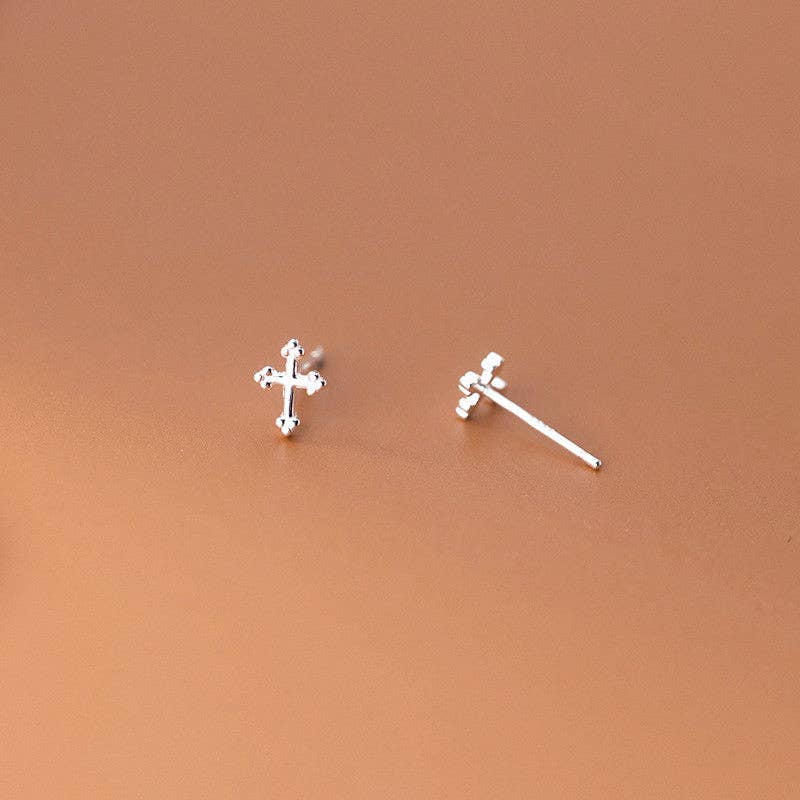 Perimade & Co. LLC – wholesale Stud/post earrings – Tiny Small Dainty Cross Stud Earrings in 925 Sterling Silver0