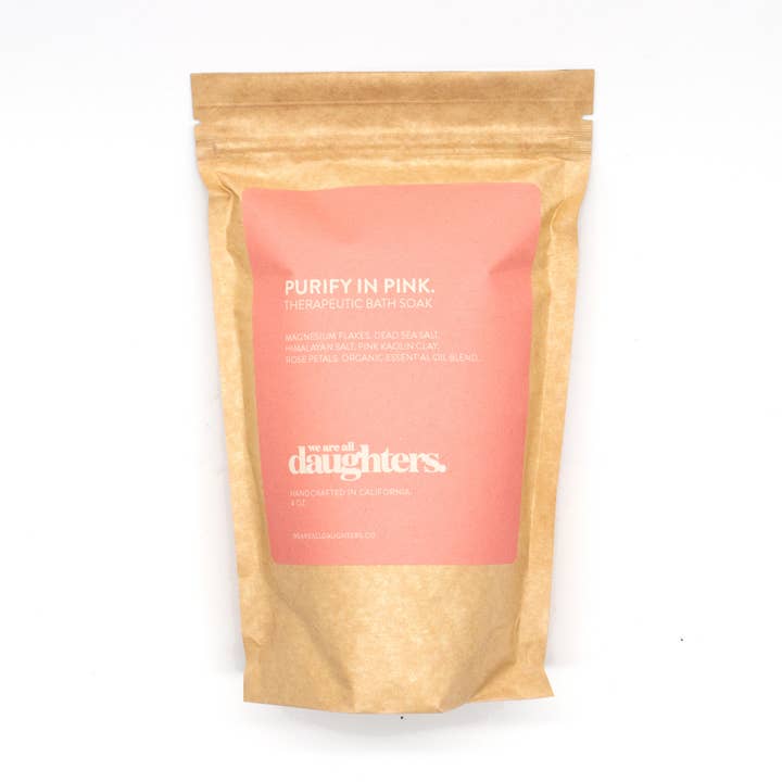 Purify In Pink. Therapeutic Bath Soak for wholesale by Daughters.