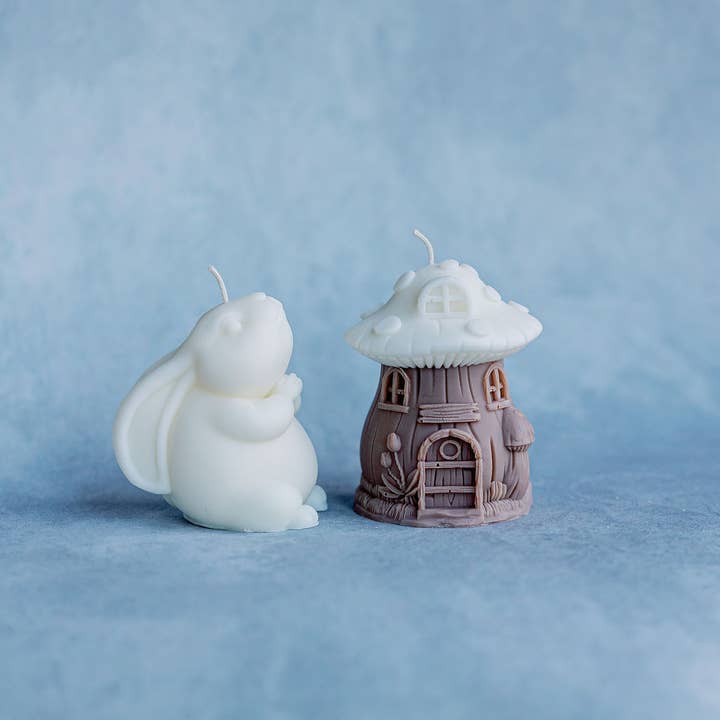 Verba candle co - Wholesale Novelty Candle - Easter Mushroom house candle, tabletop decor