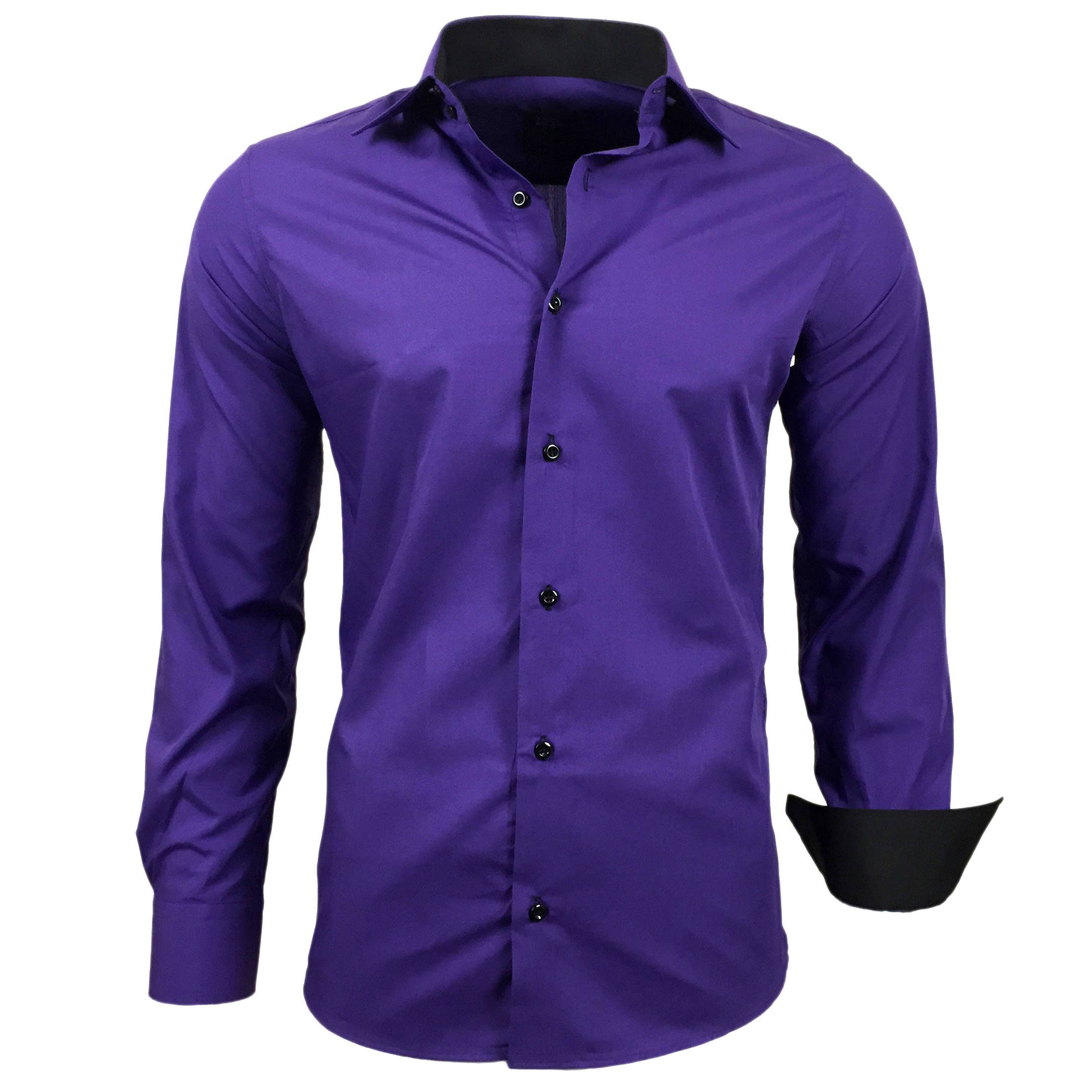SUBLIMINAL MODE - Wholesale Button Down Shirt - Men's - Plain Two-Tone Basic Shirt19