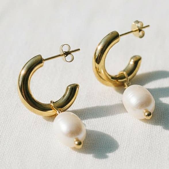 Orecchini a perno con perle senza tempo dal fascino moderno per la vendita all'ingrosso da parte di paperln