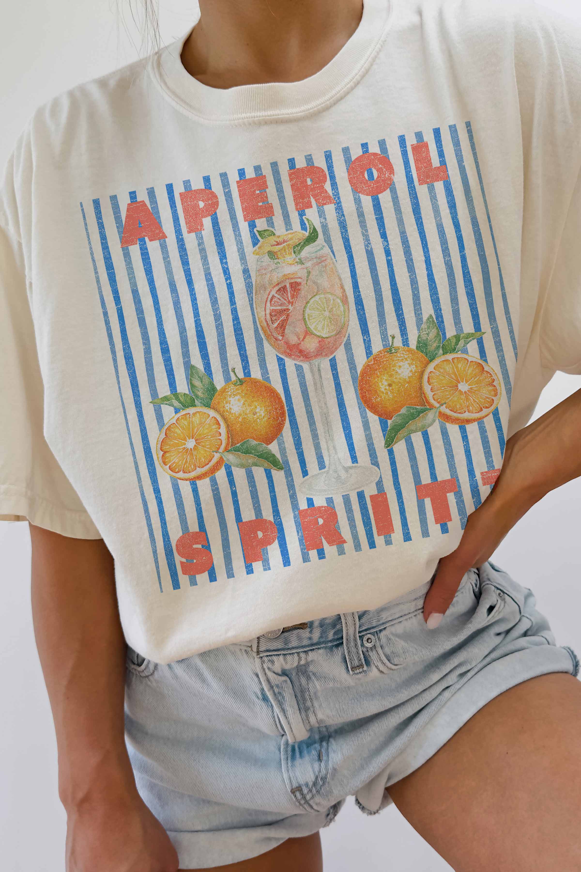 GOOD DAY STREET - Vente T-shirt sérigraphié – femme - T-shirt oversize Aperol Spritz2