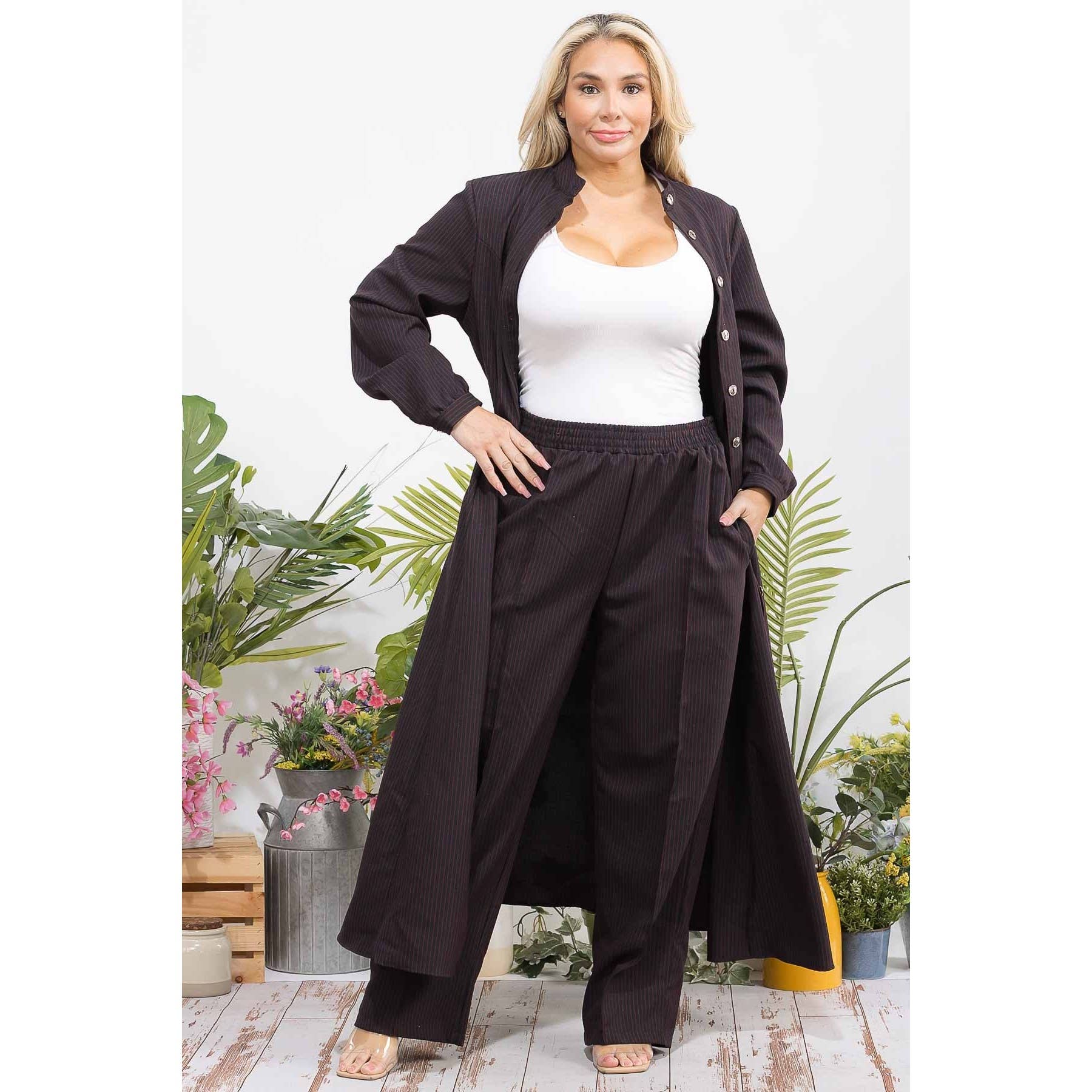 omgstyles – wholesale Top & pants set (NOT Loungewear) – Women's – Plus Size Printed Two Pc Set1