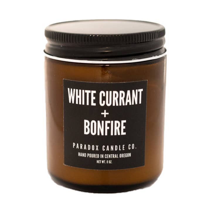 WHITE CURRANT + BONFIRE CANDLE 8OZ for wholesale by Paradox Candle Co.