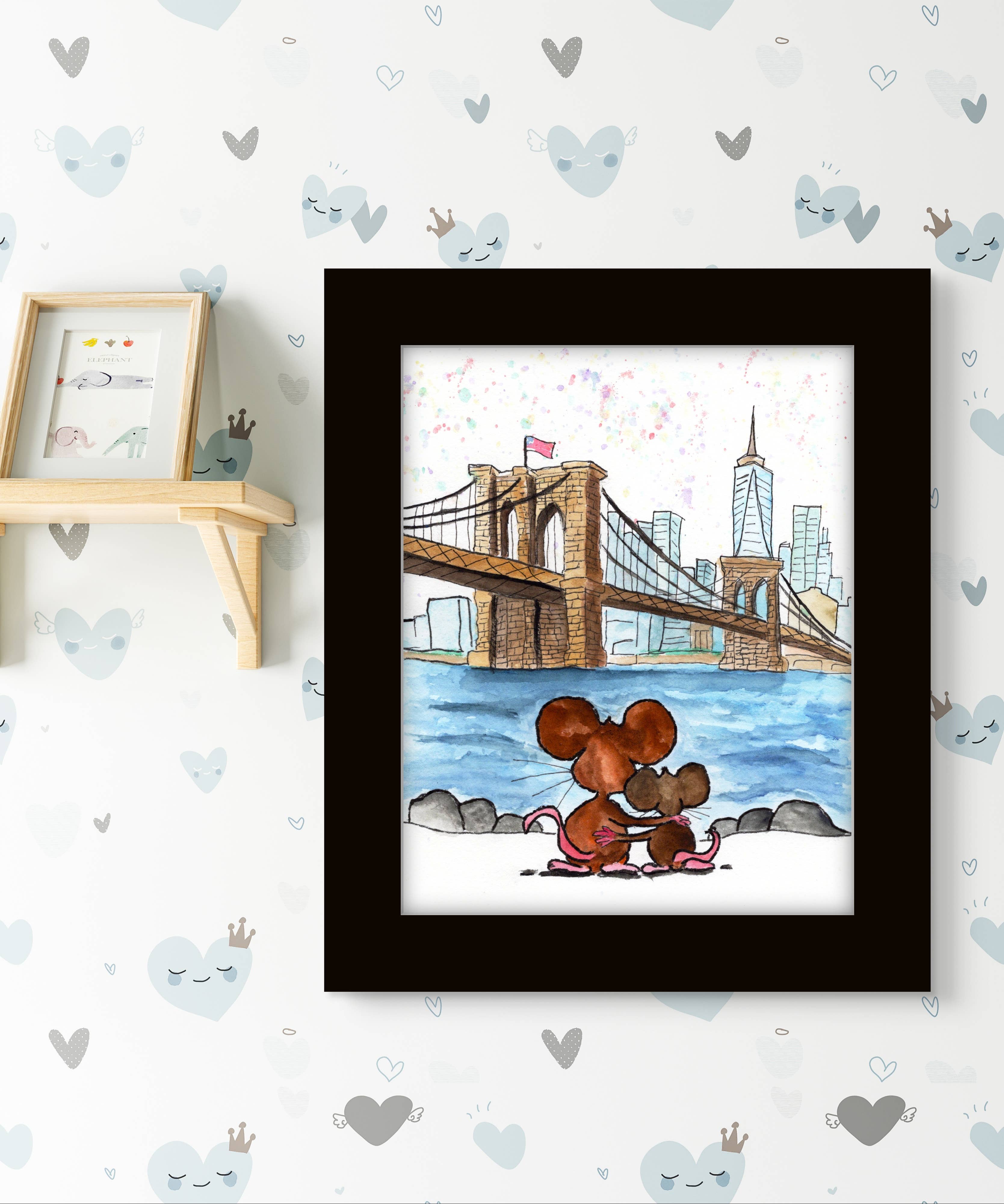 Johnnerdraws - Wholesale Art Print - "Brooklyn-Cheddar Together in Dumbo"-ART Print-HAND PAINTED 4