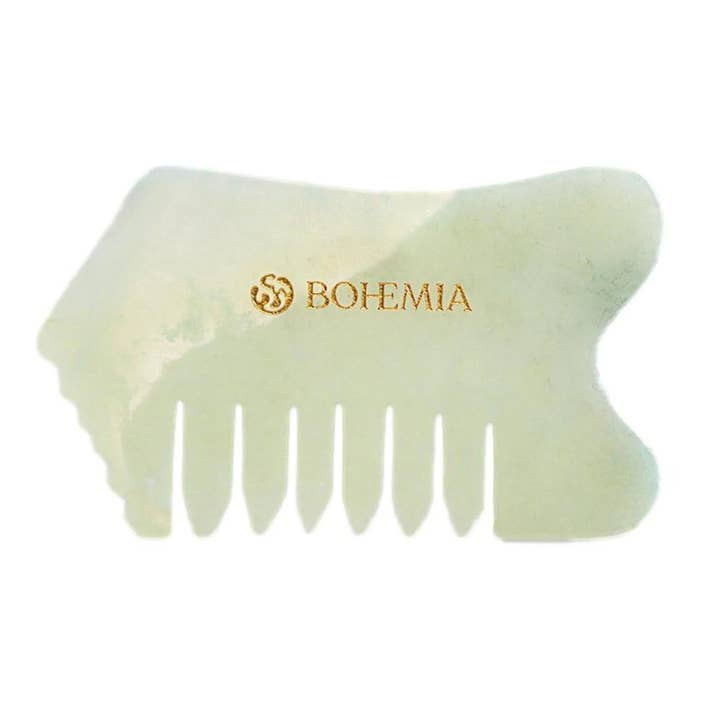 Authentic Jade Gua Sha Comb | Face & Hair Massager for wholesale by Bohemia Skin