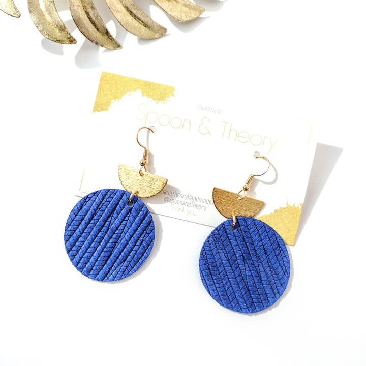 Cantrell Blu Suede Earrings Cobalt Blue Trendy Earrings for wholesale by Spoon & Theory Handmade