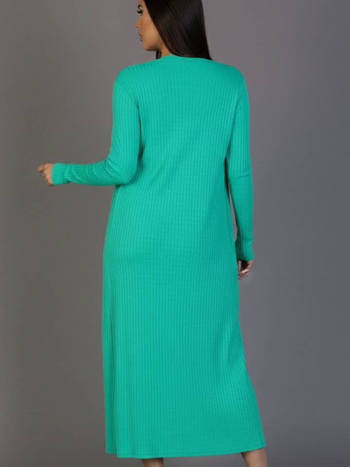 CAPELLA APPAREL - Wholesale Dress - Women's - Ribbed Cardigan & Cami Midi Bodycon Dress14