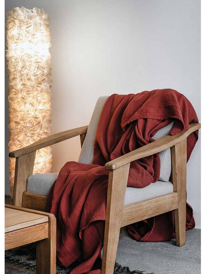 Manta / Toalha de Mesa em Musselina Dupla de Algodão 170x250 Ferrugem por atacado de Les Pensionnaires