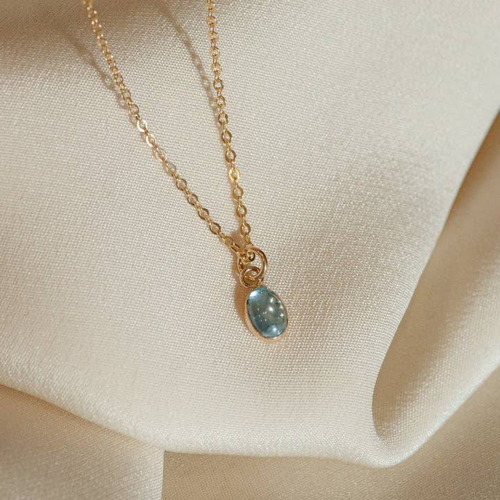 Blue Topaz Gemstone Necklace for wholesale by Emery and Opal