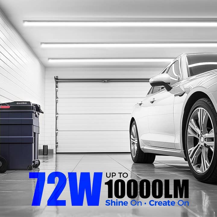 K LED Shop Light, 8FT 72W 10000LM 5000K, Daylight White, V Shape, Clear Cover, Hight Output, Linkable, T8 LED Tube Lights, for Garage 8 Foot with Plug (Pack of 10) for wholesale on Faire