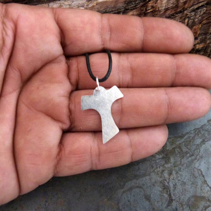 Plataica - Wholesale Pendant/Charm Necklace - Silver Tau pendant of the Camino de Santiago3