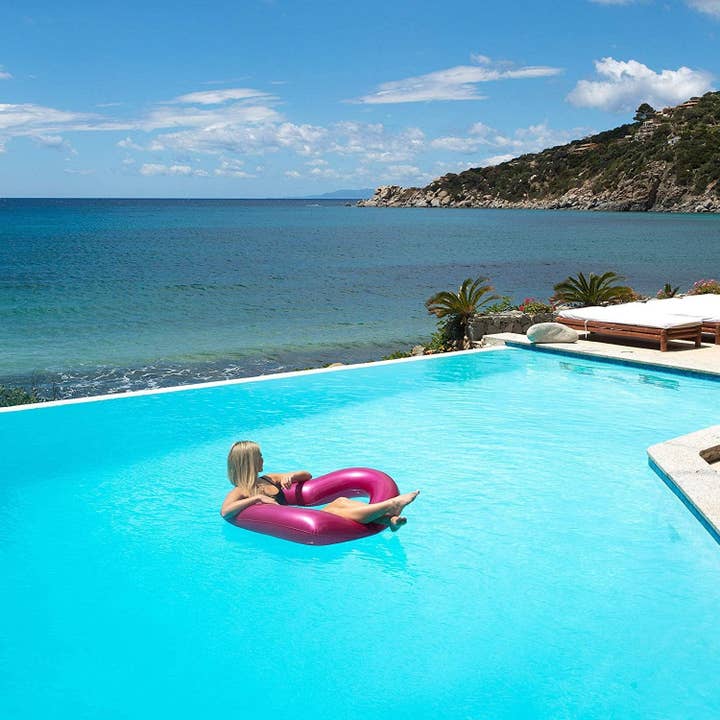 Garden Guru Lawn & Garden Tools - Wholesale Inflatables - LOTELI Heart Shaped Pool Float Metallic Dark Pink4