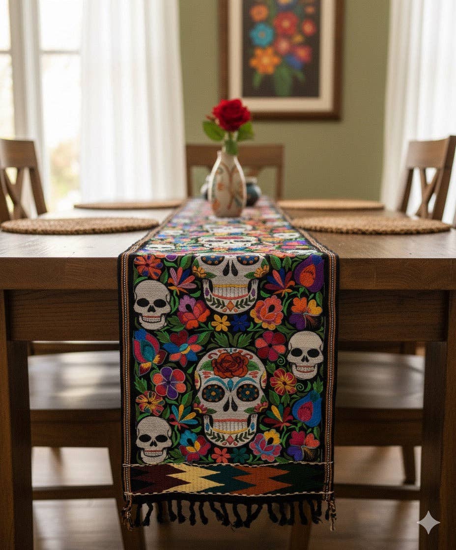 Cielito Lindo - Wholesale Table Runner - Skull Embroidered Table runner8
