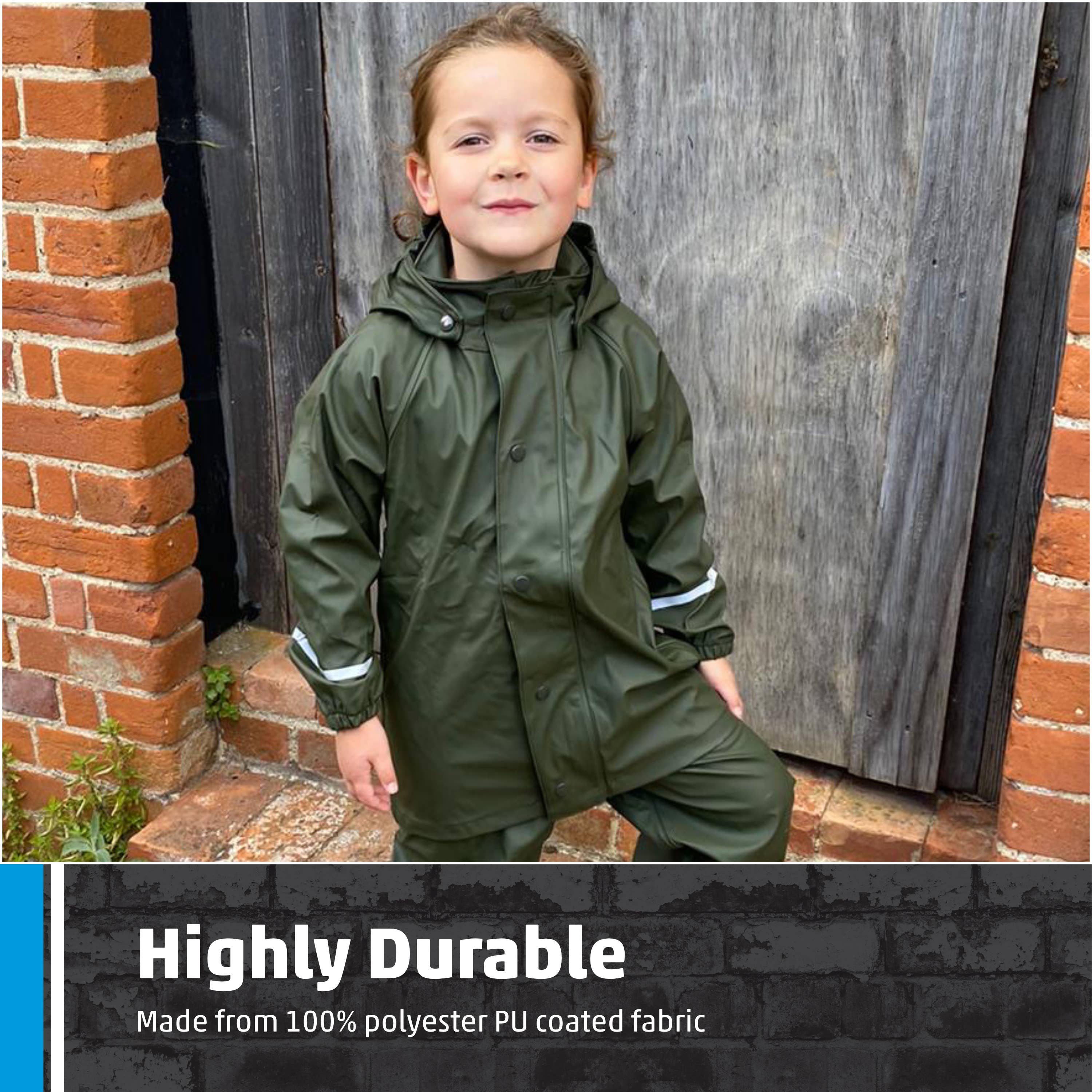 TuffStuff Workwear - Venta al por mayor Impermeable - Niños - Chaqueta Fort Splashflex, impermeable, con ribetes reflectantes4