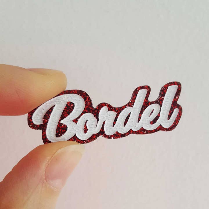 Bordel handmade brooch made in France Valentines Day for wholesale by Ranafout