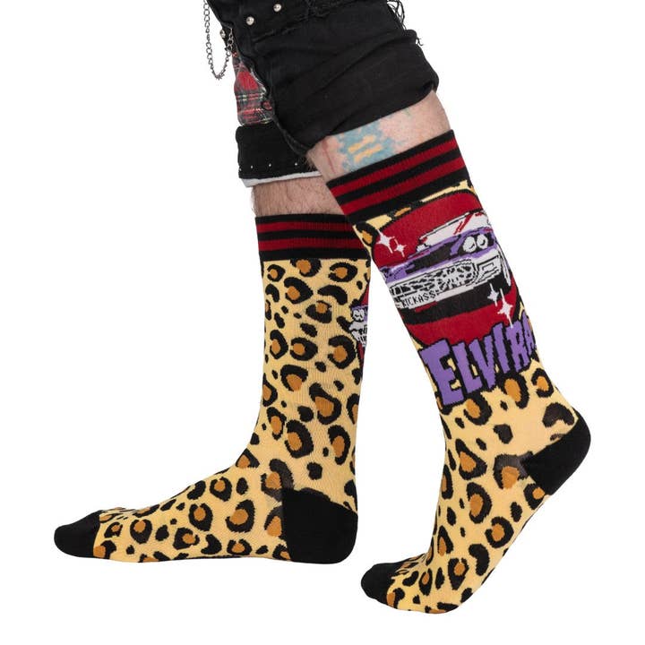 FootClothes LLC - Wholesale Socks - Unisex - Elvira Macabre Mobile Crew Socks