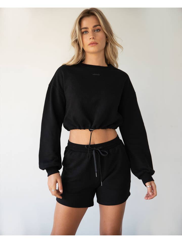 Rebody - Wholesale Sweatshirt - Women's - Rebody Puff Sleeve Crop Sweatshirt