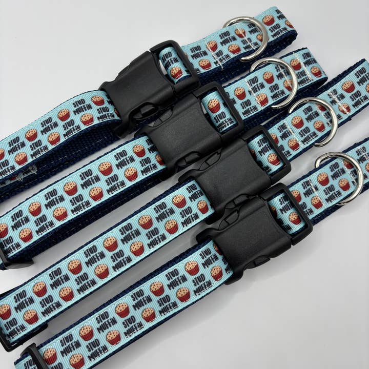 Collier pour chien "Stud muffin" 1", colliers pour chien faits main pour la vente par Baylor's Bow Ties