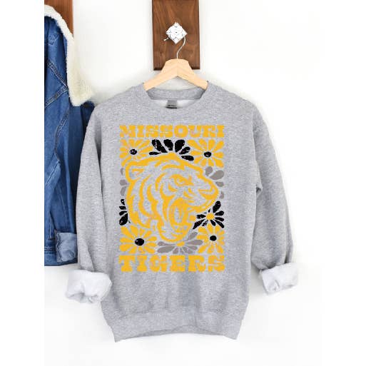 Missouri Tigers Groovy Floral Sweatshirt for wholesale by BB Subs and Screens