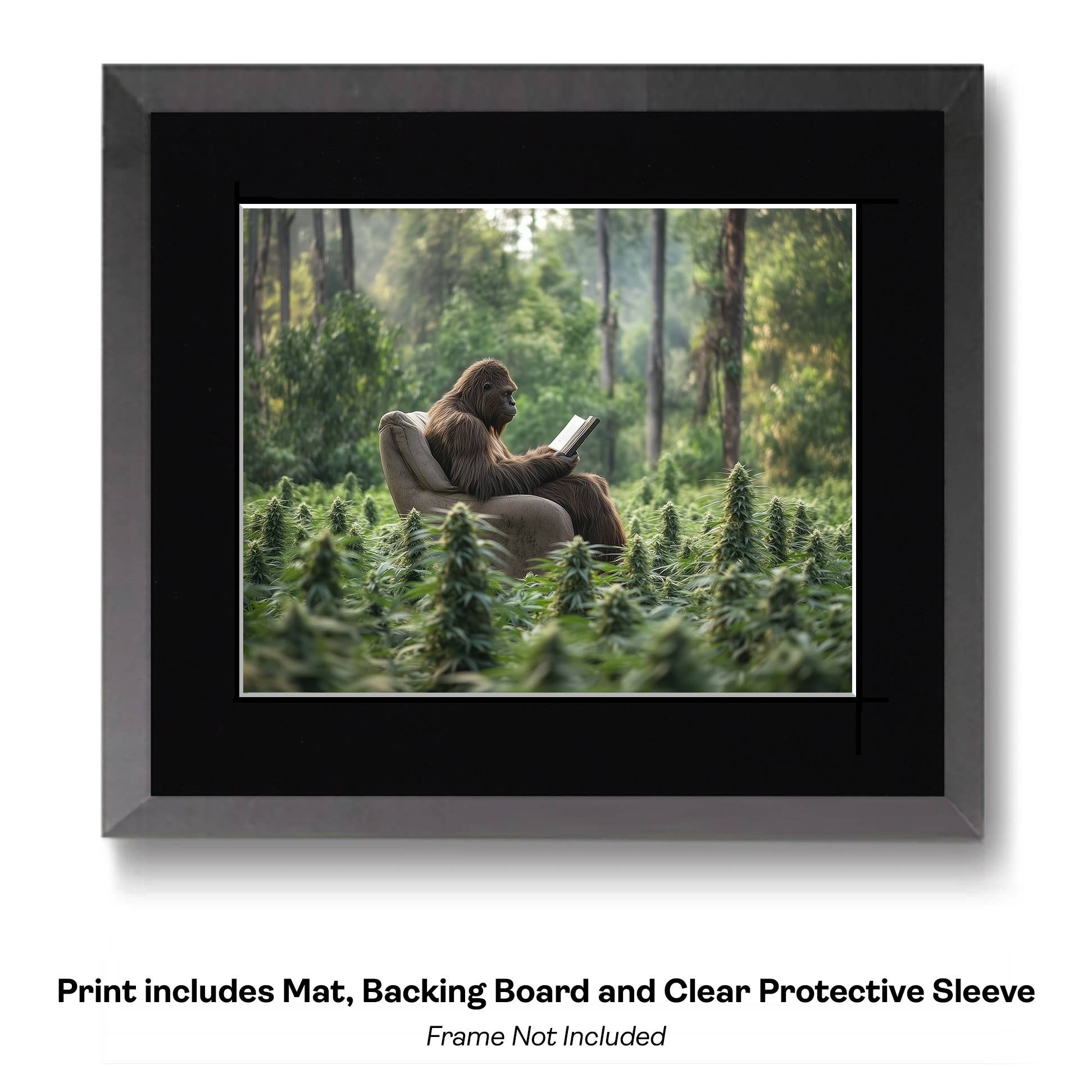 Mowbi - Vendita all'ingrosso Stampa artistica - Tipo Tosto, Bigfoot: Credi in Te Stesso - Stampe d'Arte di Criptidi - Stampe di Bigfoot – Opera d'Arte 8″x8″ in Passepartout 12″x12″9