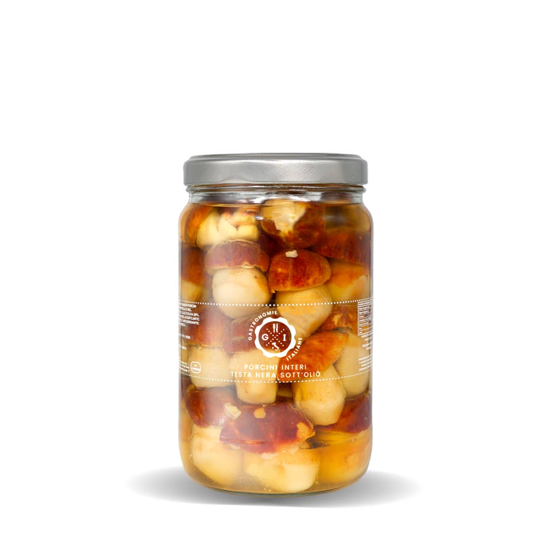 Gastronomie Italiane - Wholesale Olives - Whole Black Porcini WITHOUT VINEGAR in olive oil 314 ml