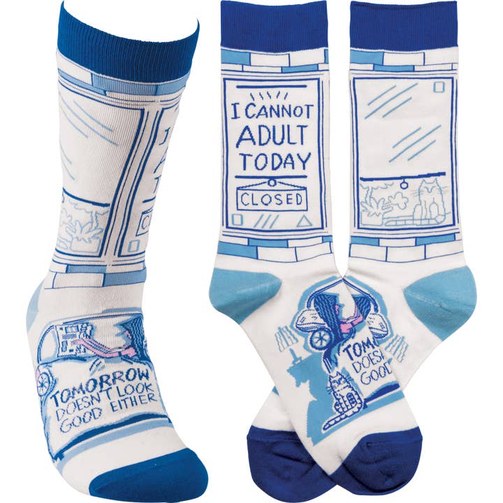 I Cannot Adult Today Socks for wholesale by Primitives by Kathy