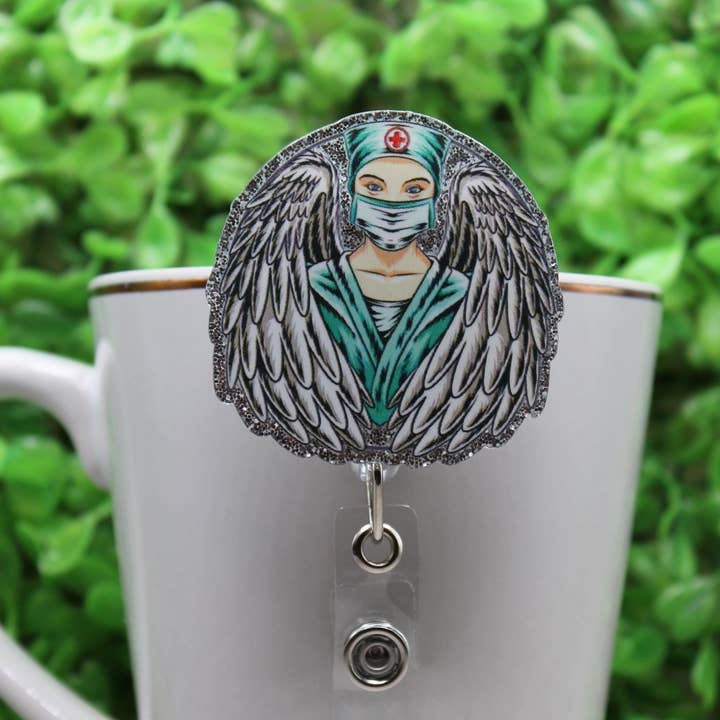 Verpleegster met Vleugels Badge/ID Houder met Alligatorclip voor wholesale door Hylidae Boutique