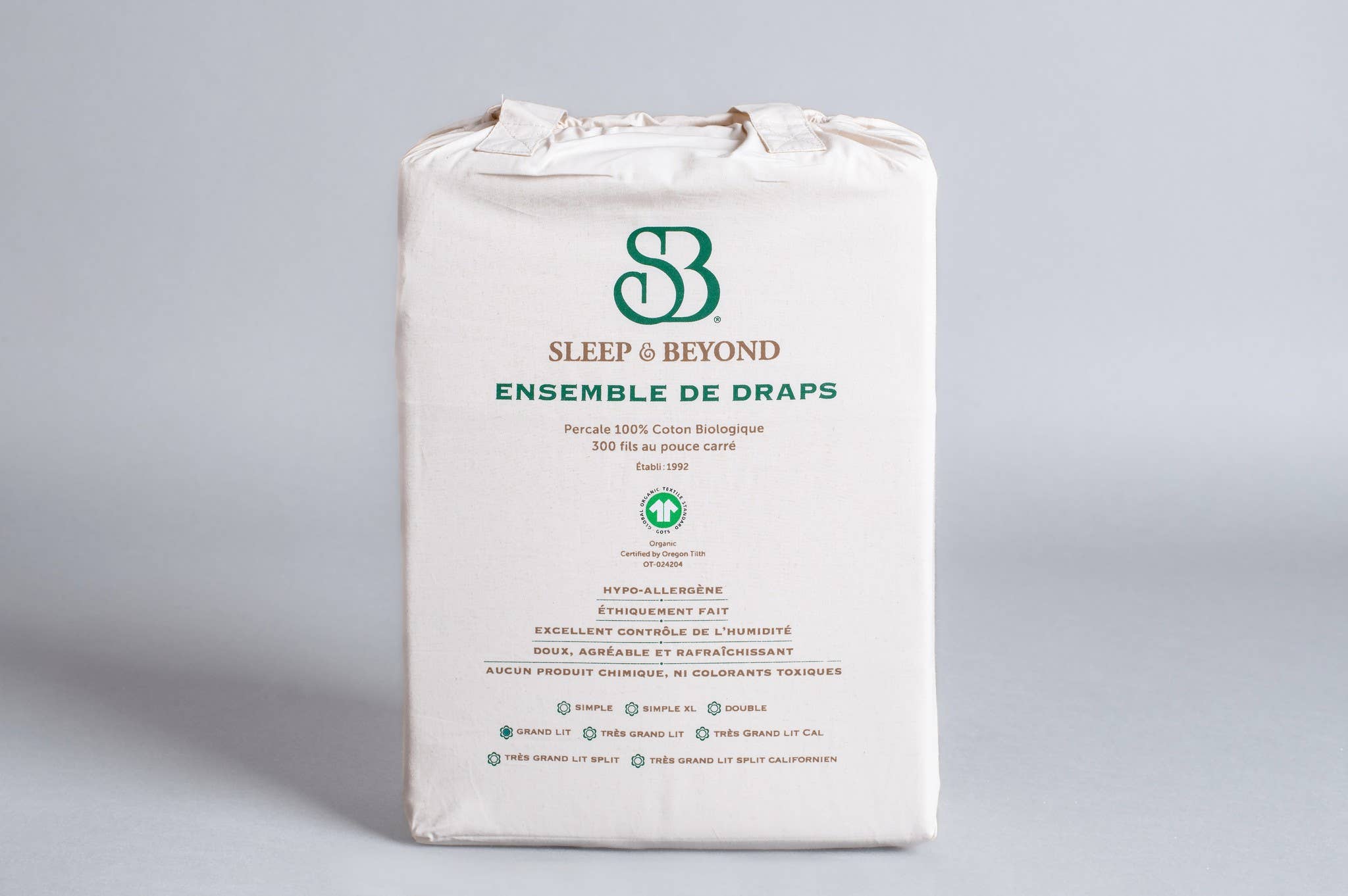 Sleep & Beyond – wholesale Sheet set – 100% Organic Cotton 300TC Percale Sheet Set4