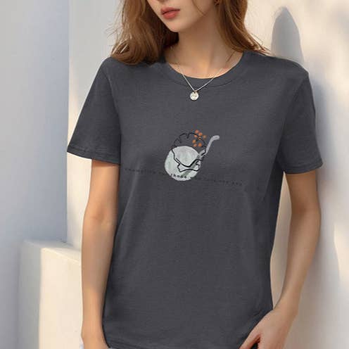 Kvinders Legende Kunstnerisk Overdimensioneret T-shirt N25A319 for engroshandel hos alberalkirk