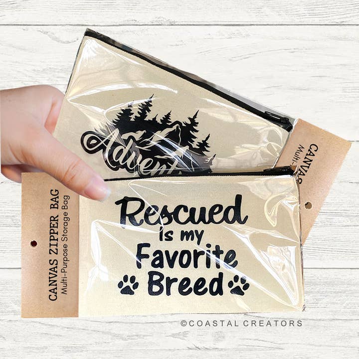 Coastal Creators of Connecticut - Wholesale Pouch - Women's - Love with Paw Multi-Use Canvas Zipper Bag3
