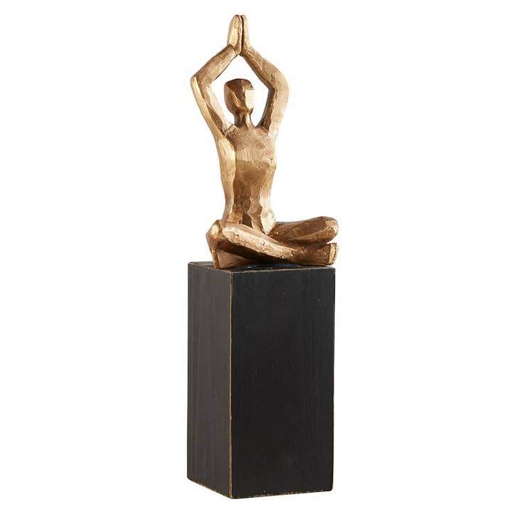 Gold Sukhasana Statue for wholesale by 47th & Main (Creative Brands)