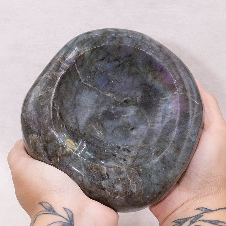 Tiny Rituals - Wholesale Spiritual Stone/Crystal - Genuine Labradorite Blue Flame Bowl - 1 of a Kind1