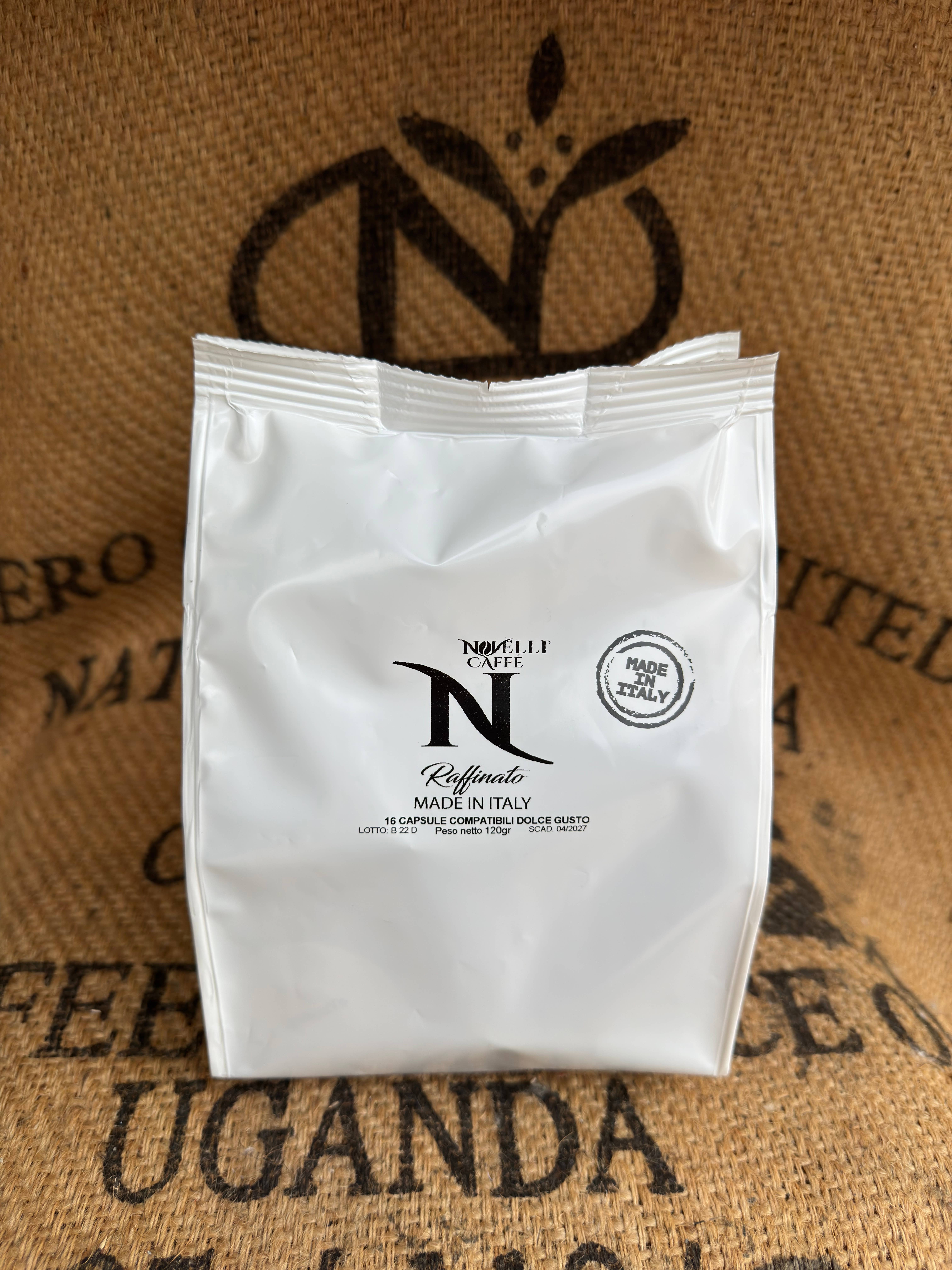 Novelli caffè – Großhandel Instantkaffee/-espresso – Novelli Caffè 16 Kaffeekapseln Dolce Gusto Raffinato1