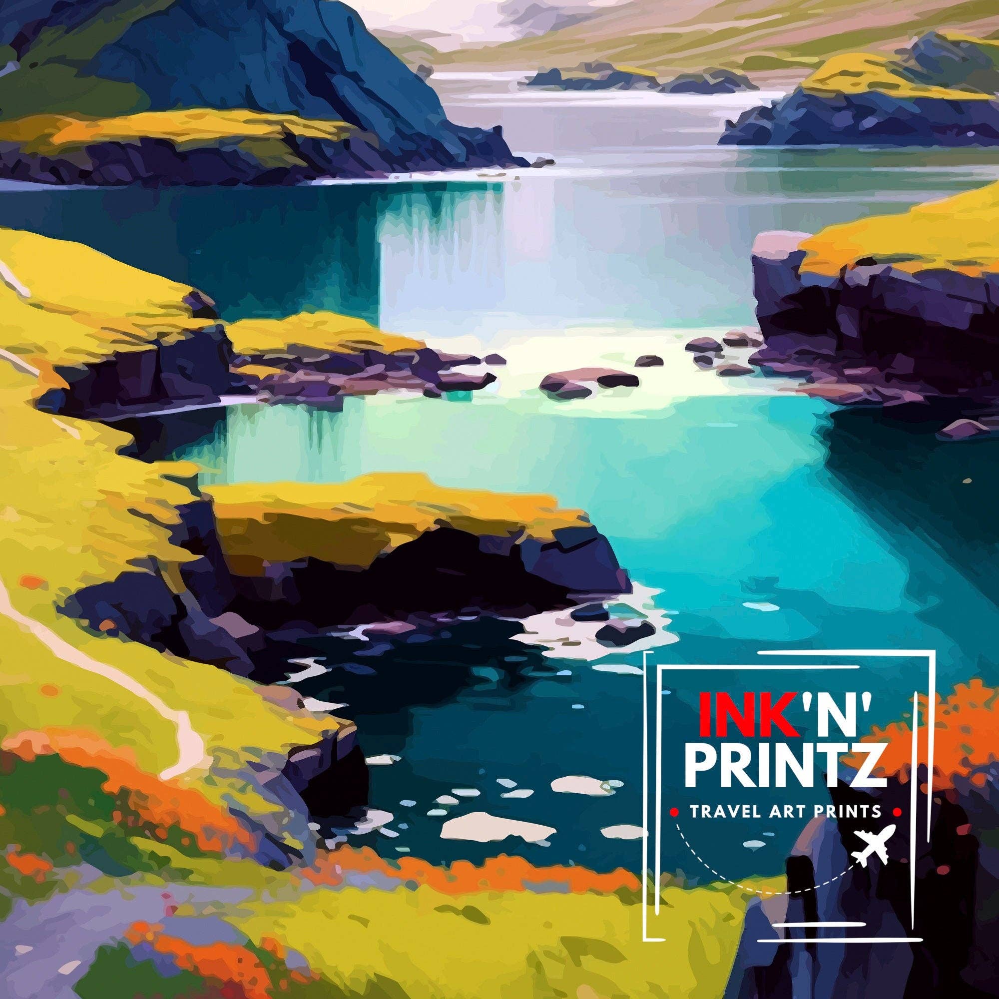 InkNPrintz – wholesale Art print – Shetland Islands Travel Poster Shetland7