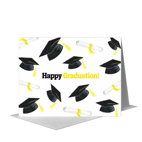 Printed Canvas - Wholesale Graduation card - Tassel & Scroll, Greeting Card (#8678B)
