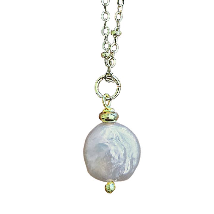 Colar com Pendente de Pérola de Água Doce Moeda Feito à Mão por atacado de Wendy Vernon Designs