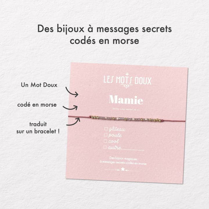 “Mamie” walrus checkered bracelet for wholesale by Les Mots Doux
