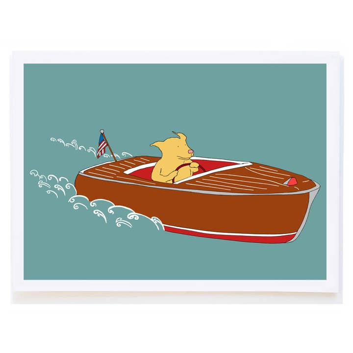 Speedboat Dog for wholesale by mollyOcards