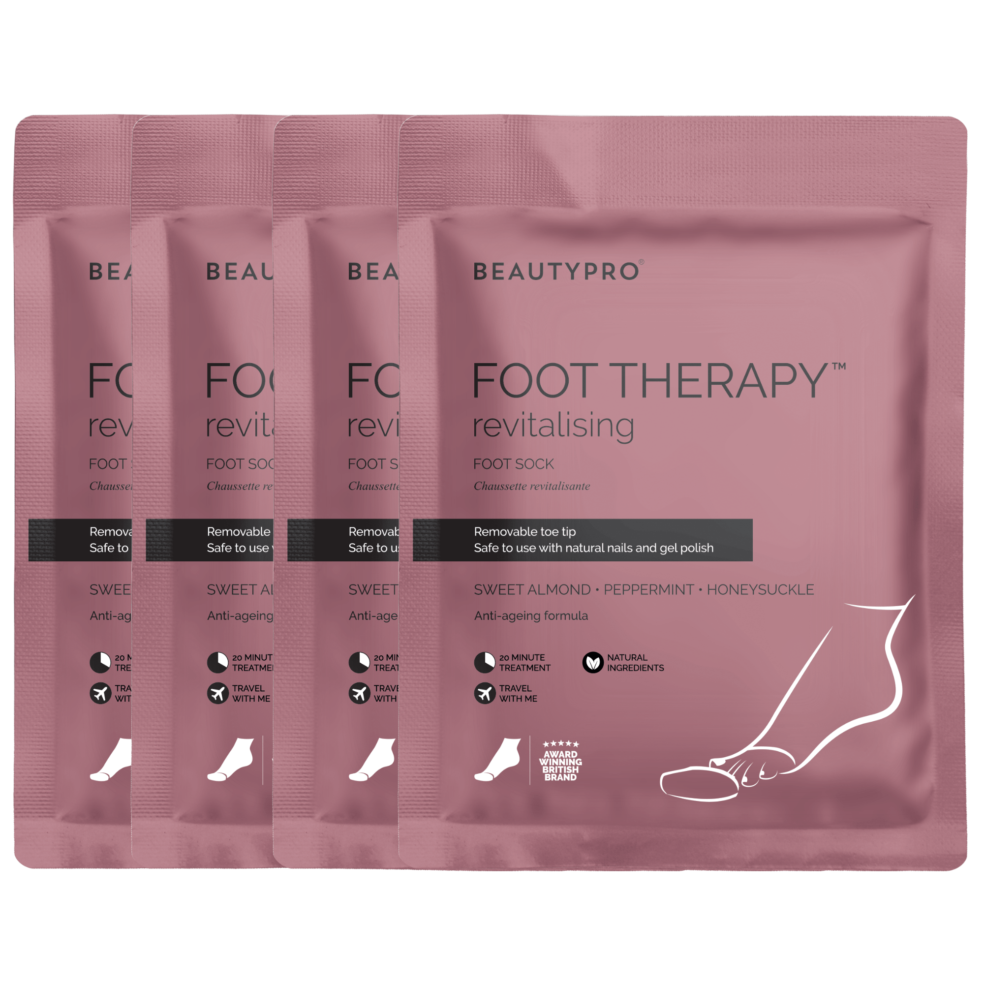 BEAUTYPRO – wholesale Moisturising socks – FOOT THERAPY Bootie with Removable Toe Tip10