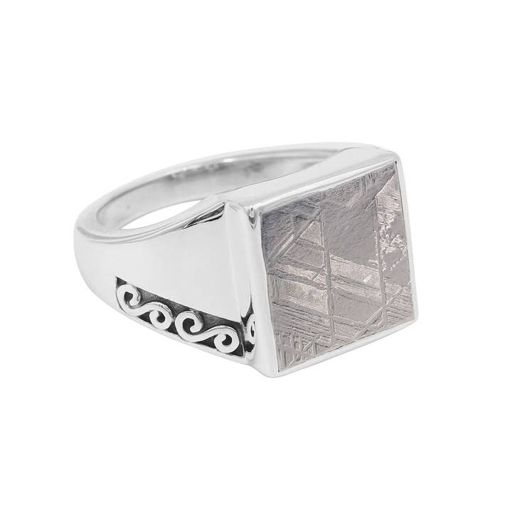 Meteorite Ring: 925 Sterling Silver Gemstone Jewelry for wholesale by Jay Jools