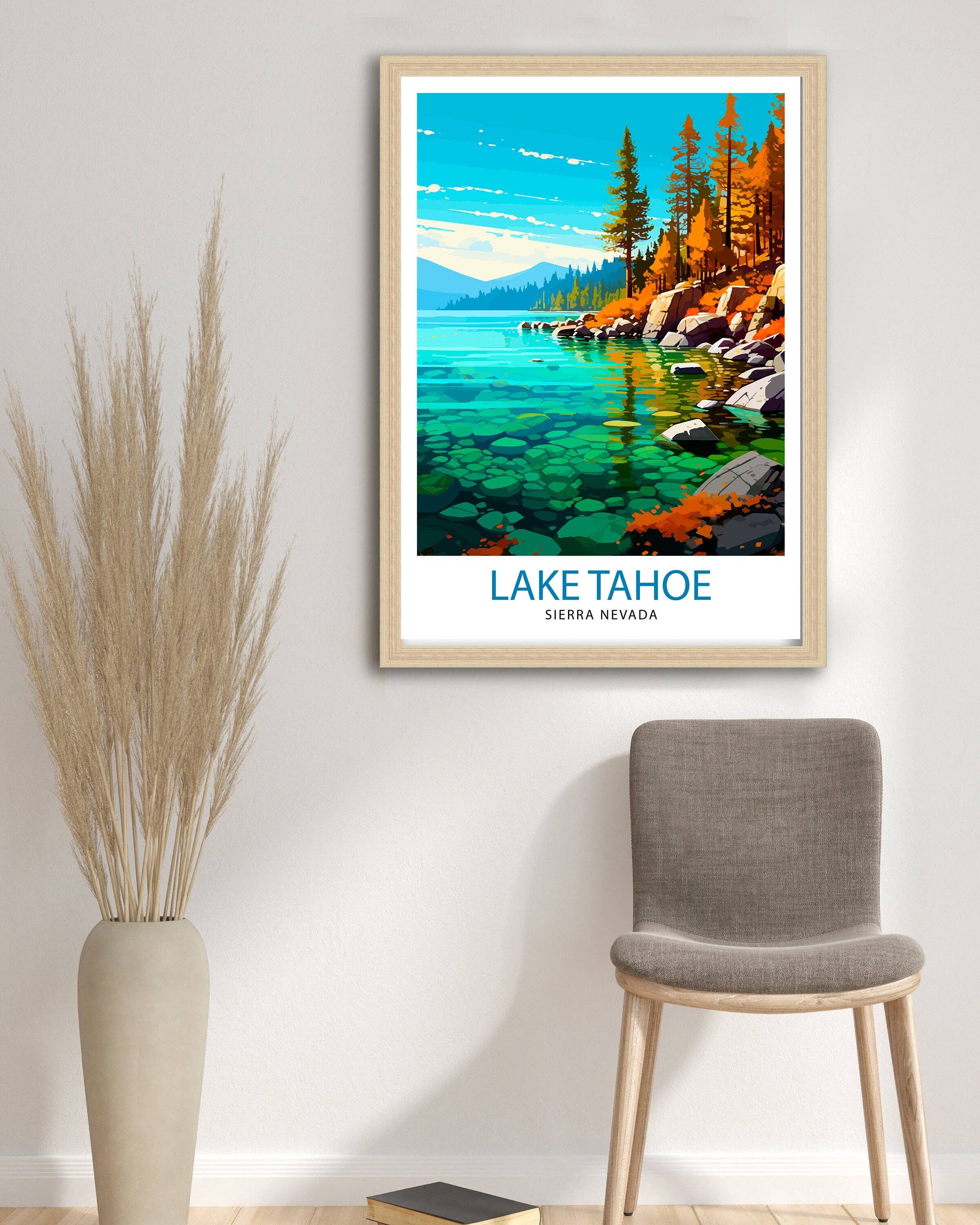 InkNPrintz – wholesale Art print – Lake Tahoe Travel Poster2