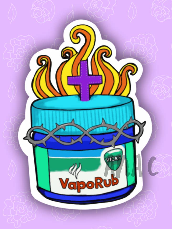 Holy vaporub funny latina sticker, mexican decals,laptop for wholesale by Lalatina Shop